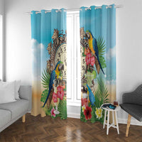 It's 5 o'clock Somewhere Window Curtain Hawaiian Tropical Parrots - Polynesian Pride