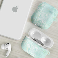 Polynesian Tiare Monstera Seafoam Green AirPods Case Liquid Style LT01 - Polynesian Pride