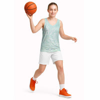 Polynesian Tiare Monstera Seafoam Green Basketball Jersey Liquid Style LT01 - Polynesian Pride