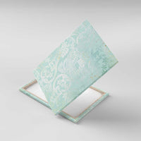 Polynesian Tiare Monstera Seafoam Green Canvas Wall Art Liquid Style LT01 With Frame Green - Polynesian Pride