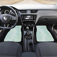 Polynesian Tiare Monstera Seafoam Green Car Mats Liquid Style LT01 Set 2pcs - Front Green - Polynesian Pride