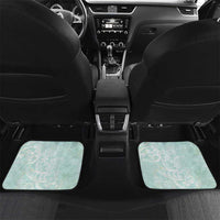 Polynesian Tiare Monstera Seafoam Green Car Mats Liquid Style LT01 Set 2pcs - Back Green - Polynesian Pride
