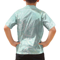 Polynesian Tiare Monstera Seafoam Green Family Matching Puletasi and Hawaiian Shirt Liquid Style LT01 - Polynesian Pride