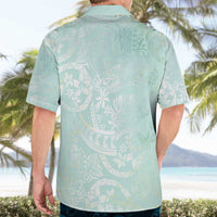 Polynesian Tiare Monstera Seafoam Green Hawaiian Shirt Liquid Style - Polynesian Pride