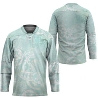Polynesian Tiare Monstera Seafoam Green Hockey Jersey Liquid Style LT01 - Polynesian Pride