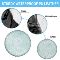 Polynesian Tiare Monstera Seafoam Green Spare Tire Cover Liquid Style - Polynesian Pride