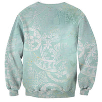 Polynesian Tiare Monstera Seafoam Green Sweatshirt Liquid Style LT01 - Polynesian Pride