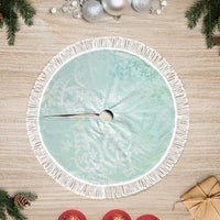 Polynesian Tiare Monstera Seafoam Green Tree Skirt Liquid Style LT01 Fringed Green - Polynesian Pride