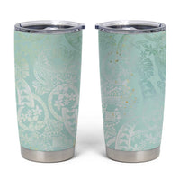 Polynesian Tiare Monstera Seafoam Green Tumbler Cup Liquid Style - Polynesian Pride