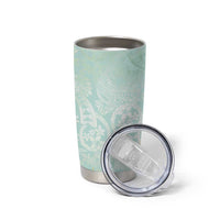 Polynesian Tiare Monstera Seafoam Green Tumbler Cup Liquid Style - Polynesian Pride