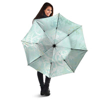 Polynesian Tiare Monstera Seafoam Green Umbrella Liquid Style - Polynesian Pride
