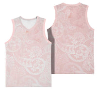 Polynesian Tiare Monstera Soft Pink Basketball Jersey Liquid Style LT01 - Polynesian Pride