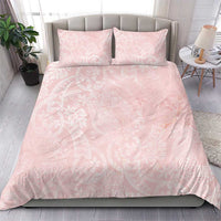 Polynesian Tiare Monstera Soft Pink Bedding Set Liquid Style - Polynesian Pride