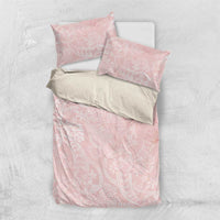 Polynesian Tiare Monstera Soft Pink Bedding Set Liquid Style - Polynesian Pride