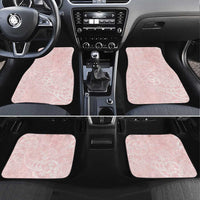 Polynesian Tiare Monstera Soft Pink Car Mats Liquid Style LT01 Set 4pcs Pink - Polynesian Pride