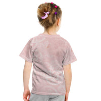 Polynesian Tiare Monstera Soft Pink Kid T Shirt Liquid Style - Polynesian Pride