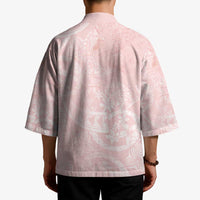 Polynesian Tiare Monstera Soft Pink Kimono Liquid Style - Polynesian Pride