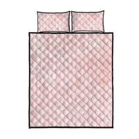 Polynesian Tiare Monstera Soft Pink Quilt Bed Set Liquid Style - Polynesian Pride
