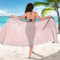 Polynesian Tiare Monstera Soft Pink Sarong Liquid Style - Polynesian Pride