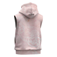 Polynesian Tiare Monstera Soft Pink Sleeveless Hoodie Liquid Style LT01 - Polynesian Pride