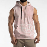 Polynesian Tiare Monstera Soft Pink Sleeveless Hoodie Liquid Style LT01 - Polynesian Pride