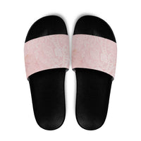Polynesian Tiare Monstera Soft Pink Slide Sandals Liquid Style LT01 Pink - Polynesian Pride