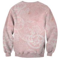 Polynesian Tiare Monstera Soft Pink Sweatshirt Liquid Style LT01 - Polynesian Pride