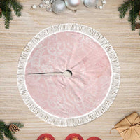Polynesian Tiare Monstera Soft Pink Tree Skirt Liquid Style LT01 Fringed Pink - Polynesian Pride