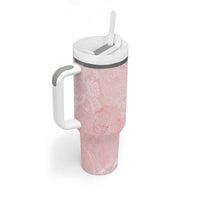 Polynesian Tiare Monstera Soft Pink Tumbler With Handle Liquid Style - Polynesian Pride