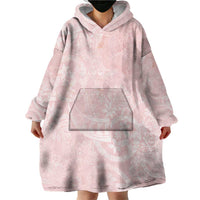 Polynesian Tiare Monstera Soft Pink Wearable Blanket Hoodie Liquid Style LT01 - Polynesian Pride