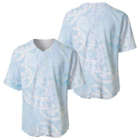 Polynesian Tiare Monstera Baby Blue Baseball Jersey Liquid Style - Polynesian Pride