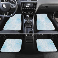 Polynesian Tiare Monstera Baby Blue Car Mats Liquid Style LT01 Set 4pcs Blue - Polynesian Pride