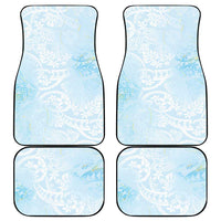 Polynesian Tiare Monstera Baby Blue Car Mats Liquid Style LT01 - Polynesian Pride