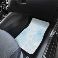 Polynesian Tiare Monstera Baby Blue Car Mats Liquid Style LT01 - Polynesian Pride