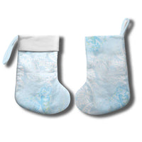 Polynesian Tiare Monstera Baby Blue Christmas Stocking Liquid Style - Polynesian Pride