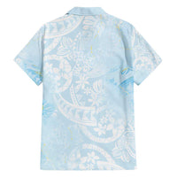 Polynesian Tiare Monstera Baby Blue Hawaiian Shirt Liquid Style - Polynesian Pride