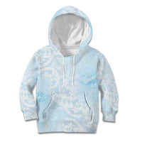 Polynesian Tiare Monstera Baby Blue Kid Hoodie Liquid Style - Polynesian Pride