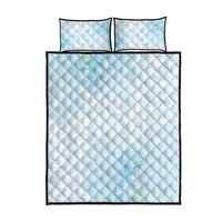 Polynesian Tiare Monstera Baby Blue Quilt Bed Set Liquid Style - Polynesian Pride