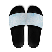 Polynesian Tiare Monstera Baby Blue Slide Sandals Liquid Style LT01 Blue - Polynesian Pride