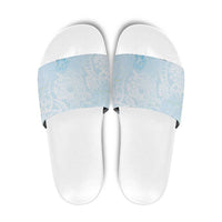 Polynesian Tiare Monstera Baby Blue Slide Sandals Liquid Style LT01 Blue - Polynesian Pride