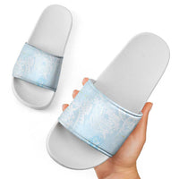 Polynesian Tiare Monstera Baby Blue Slide Sandals Liquid Style LT01 - Polynesian Pride