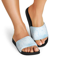 Polynesian Tiare Monstera Baby Blue Slide Sandals Liquid Style LT01 - Polynesian Pride