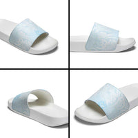 Polynesian Tiare Monstera Baby Blue Slide Sandals Liquid Style LT01 - Polynesian Pride