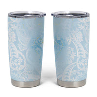 Polynesian Tiare Monstera Baby Blue Tumbler Cup Liquid Style - Polynesian Pride
