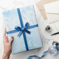 Polynesian Tiare Monstera Baby Blue Wrapping Paper Liquid Style LT01 - Polynesian Pride