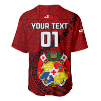 Custom Tonga Rugby Baseball Jersey Tongan Ngatu Pattern Black Version LT01 - Polynesian Pride