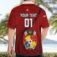 Custom Tonga Rugby Hawaiian Shirt Tongan Ngatu Pattern Black Version LT01 - Polynesian Pride