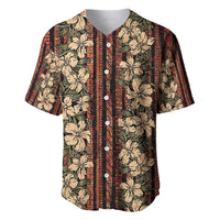 Hawaii Hibiscus Baseball Jersey Retro Style - Polynesian Pride
