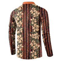 Hawaii Hibiscus Button Sweatshirt Retro Style - Polynesian Pride