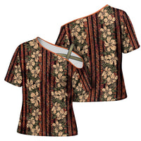 Hawaii Hibiscus Cross Shoulder Shirt Retro Style - Polynesian Pride